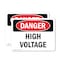 Signmission High Voltage Danger Sign, Vinyl Decal, 14in W x 10in L, 2PK OS-2PACK-DS-D-1014-L-1327 - alternate 1